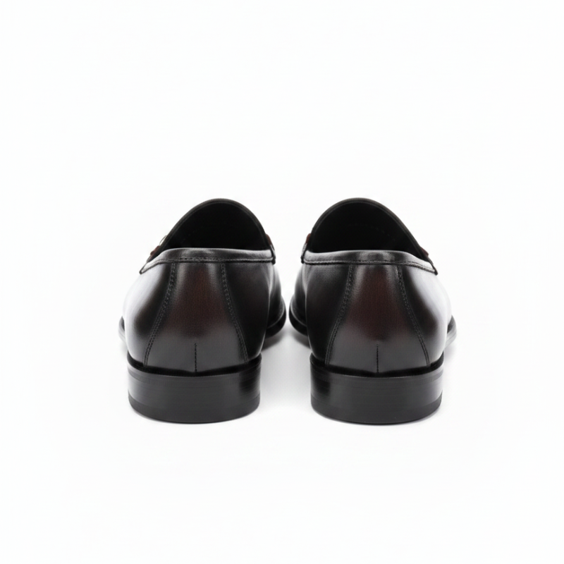 Italian Dual Tone Leather Horsebit Loafer