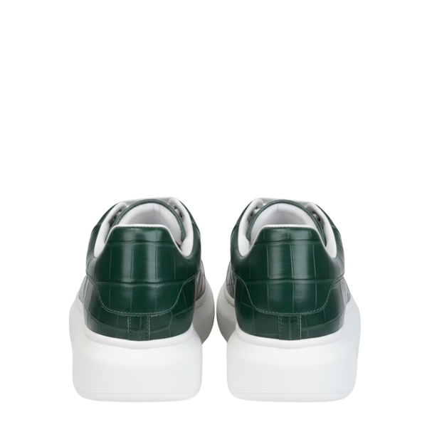 Italian Emerald Grid Luxe Leather Sneakers