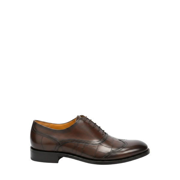 Italian Grid Textured Classic Oxfords Shoes