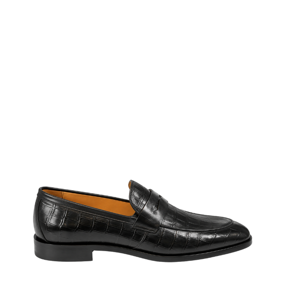 Italian Leather Loafer with Textured Pattern
