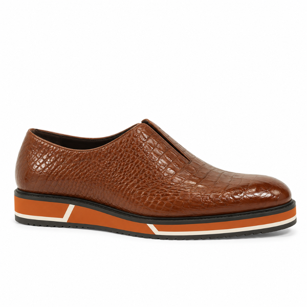 Italian Leather Sneaker with Stylish Hybrid Sole