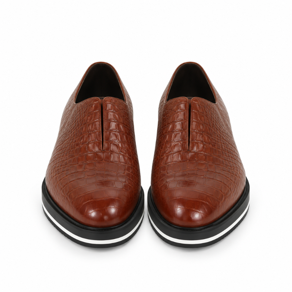 Italian Leather Sneaker with Stylish Hybrid Sole