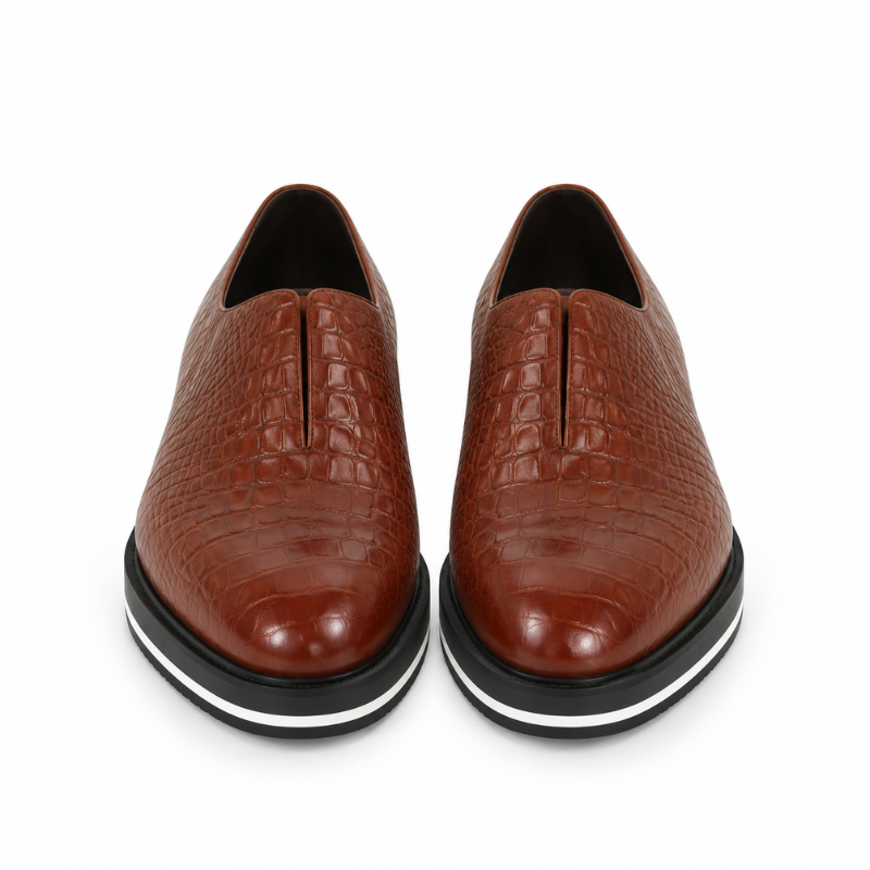 Italian Leather Sneaker with Stylish Hybrid Sole