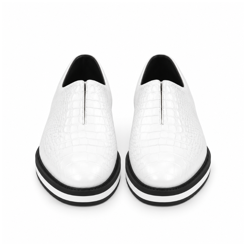 Italian Leather Sneaker with Stylish Hybrid Sole