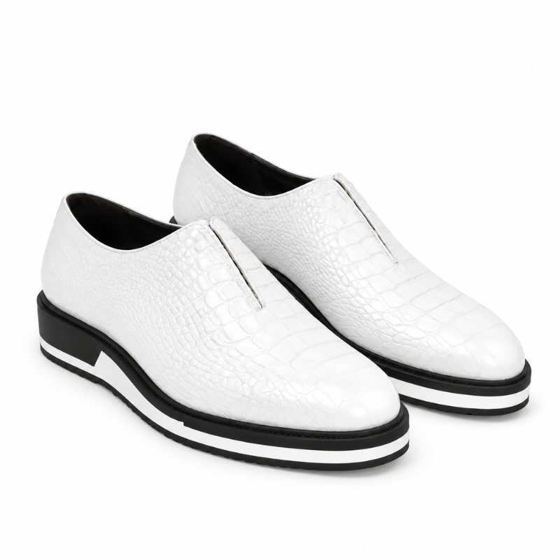 Italian Leather Sneaker with Stylish Hybrid Sole