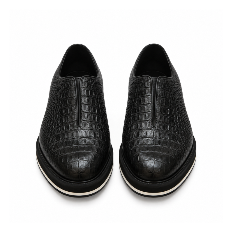Italian Leather Sneaker with Stylish Hybrid Sole