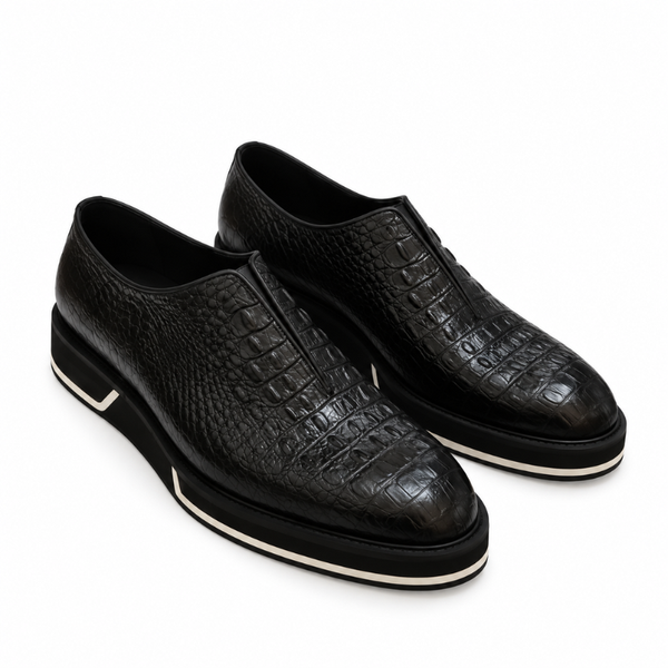Italian Leather Sneaker with Stylish Hybrid Sole