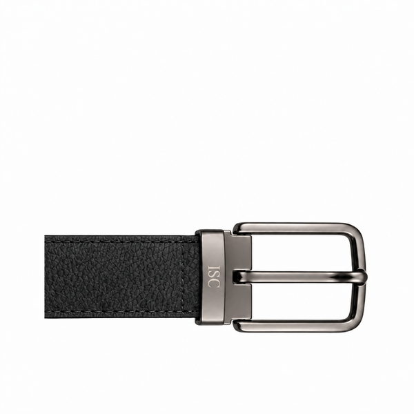Italian Luxe Grain Gunmetal Classic Belt