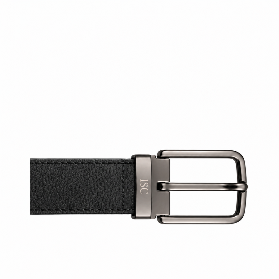 Italian Luxe Grain Gunmetal Classic Belt