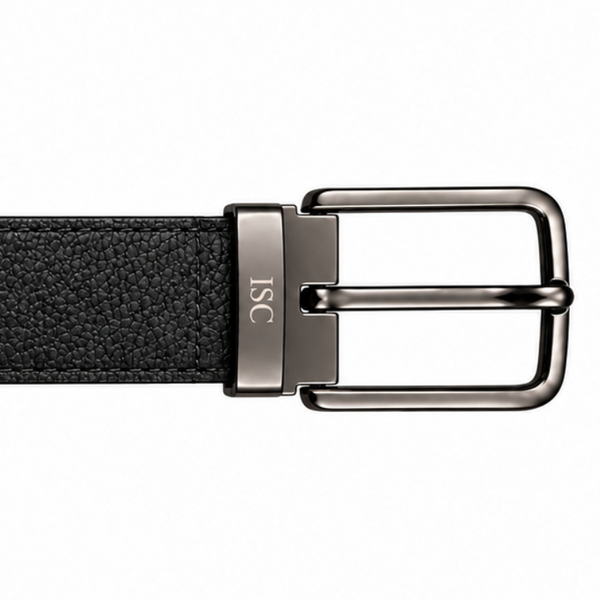 Italian Luxe Grain Gunmetal Classic Belt