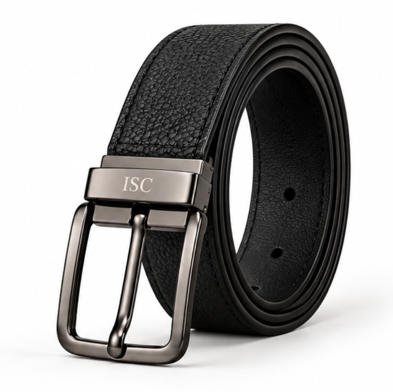 Italian Luxe Grain Gunmetal Classic Belt