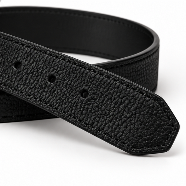 Italian Luxe Grain Gunmetal Classic Belt