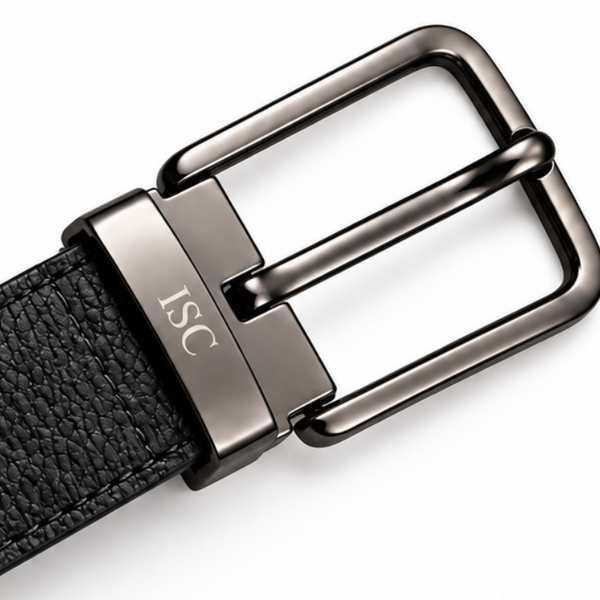 Italian Luxe Grain Gunmetal Classic Belt