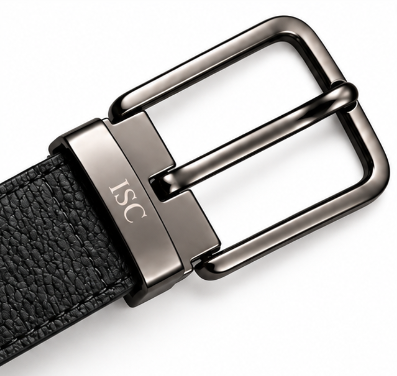 Italian Luxe Grain Gunmetal Classic Belt