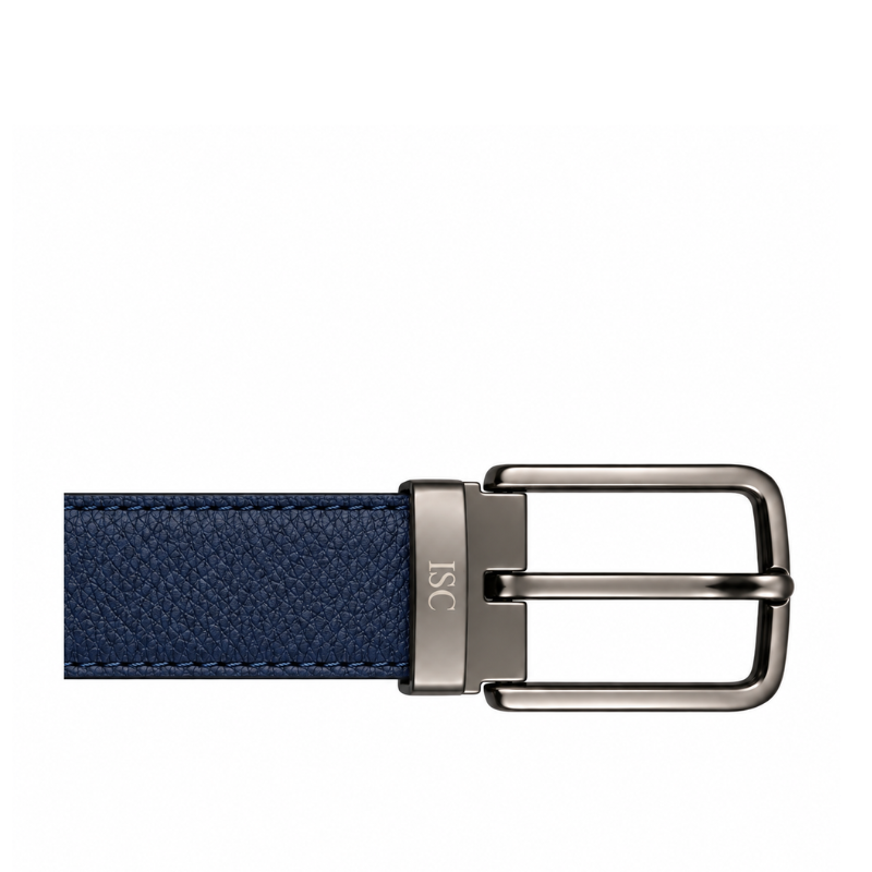 Italian Luxe Grain Gunmetal Classic Belt