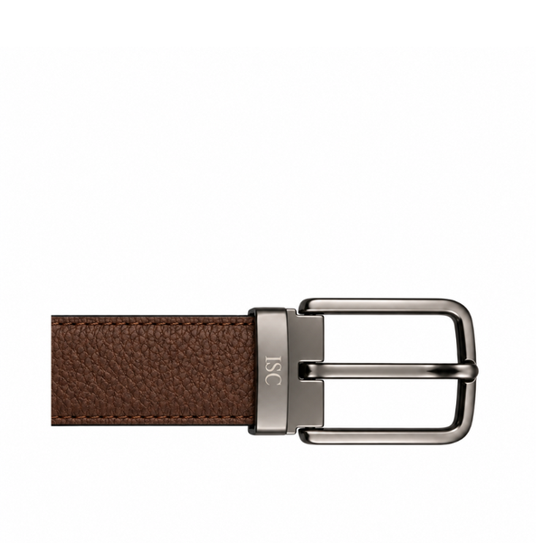 Italian Luxe Grain Gunmetal Classic Belt