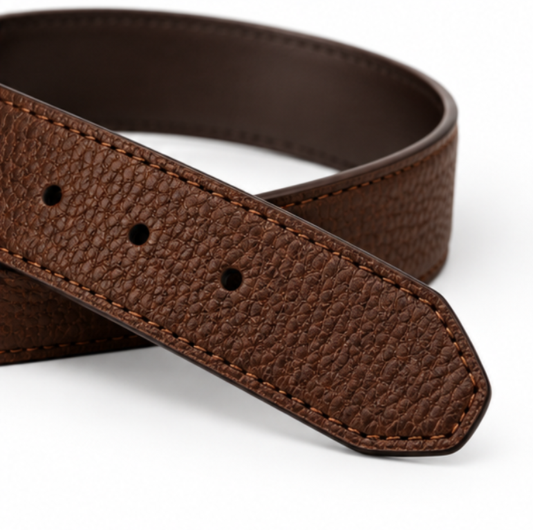 Italian Luxe Grain Gunmetal Classic Belt