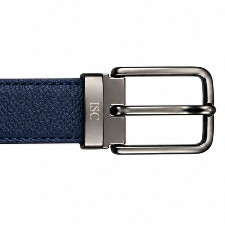 Italian Luxe Grain Gunmetal Classic Belt