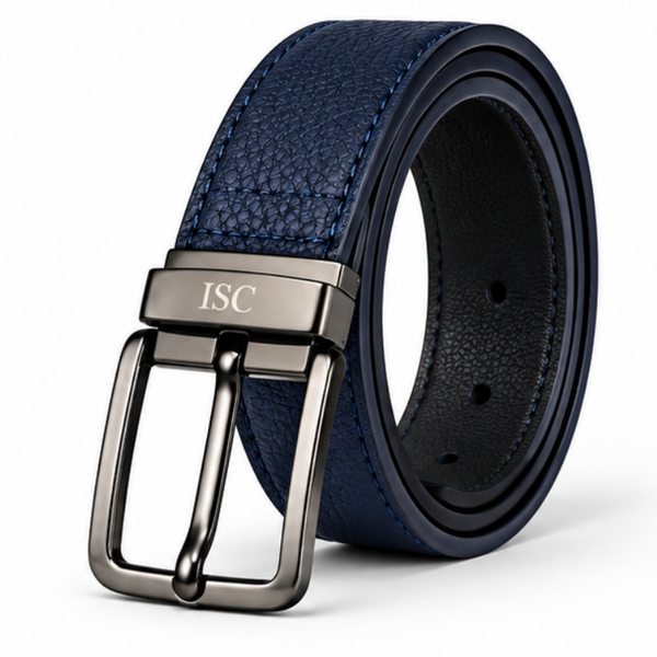 Italian Luxe Grain Gunmetal Classic Belt