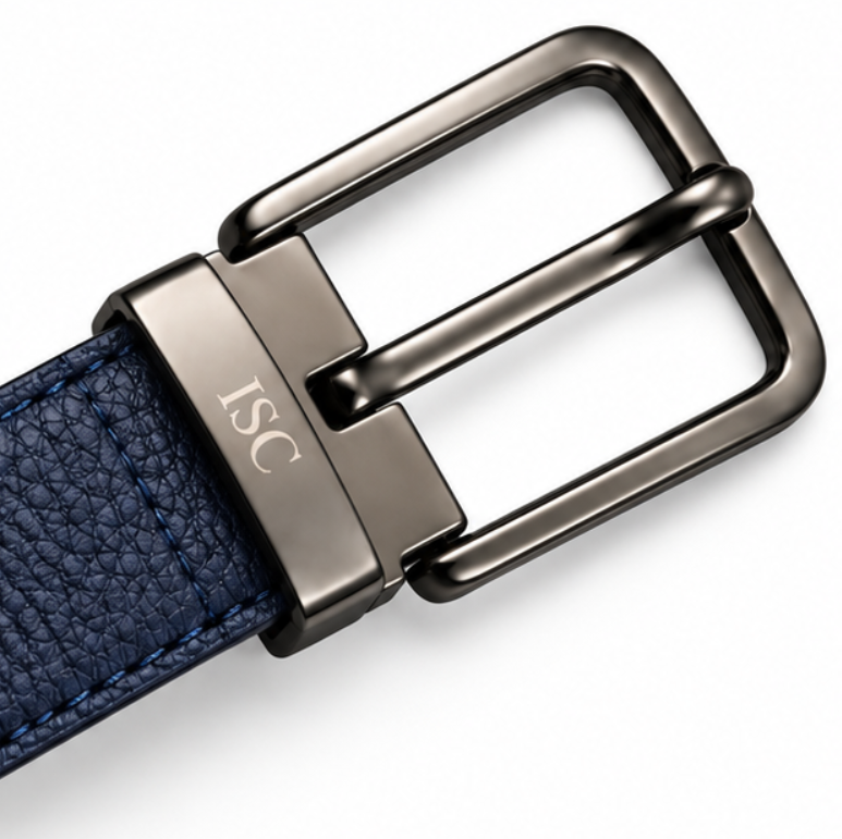 Italian Luxe Grain Gunmetal Classic Belt