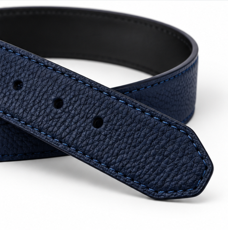 Italian Luxe Grain Gunmetal Classic Belt