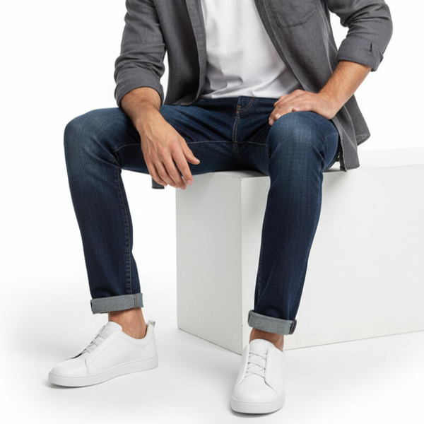 Italian Luxury Tripple Stitch Minimal Leather Sneakers
