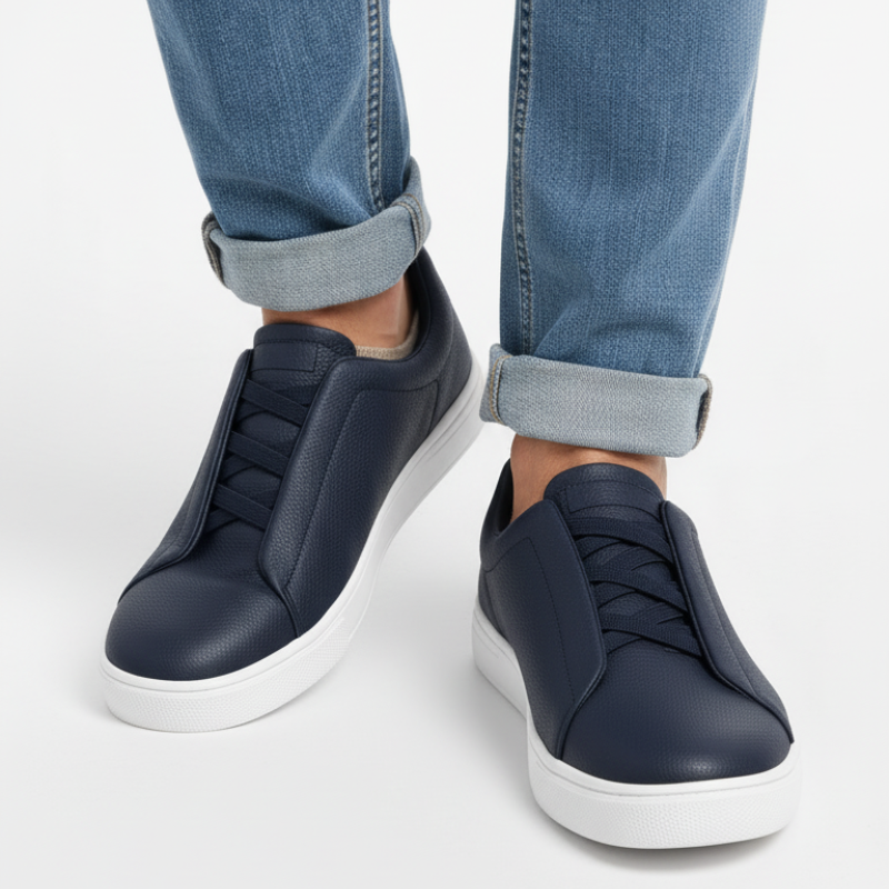 Italian Luxury Tripple Stitch Minimal Leather Sneakers