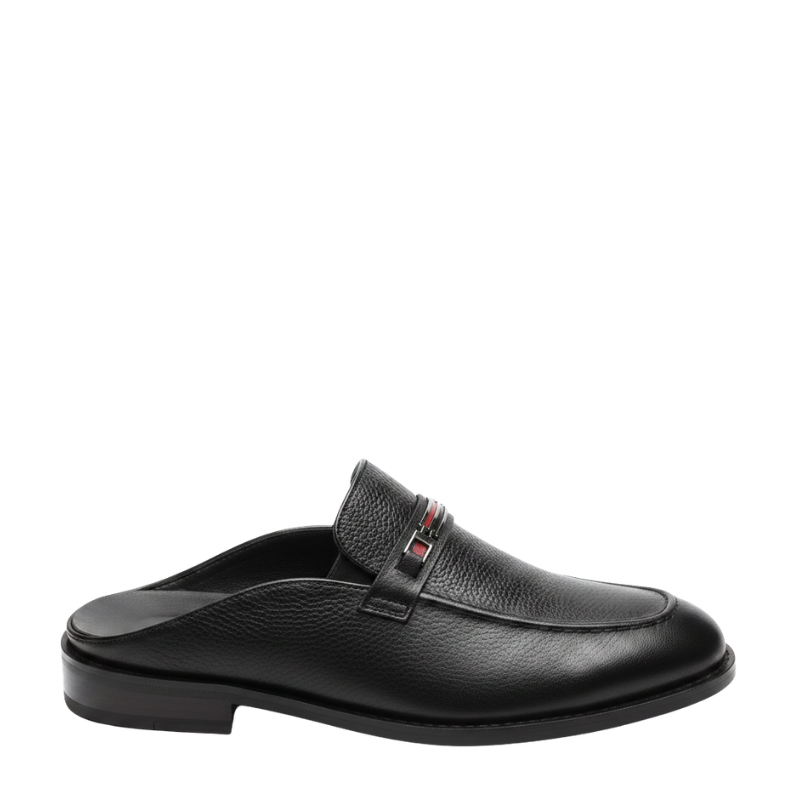 Italian Luxury Pebbled Leather Mule