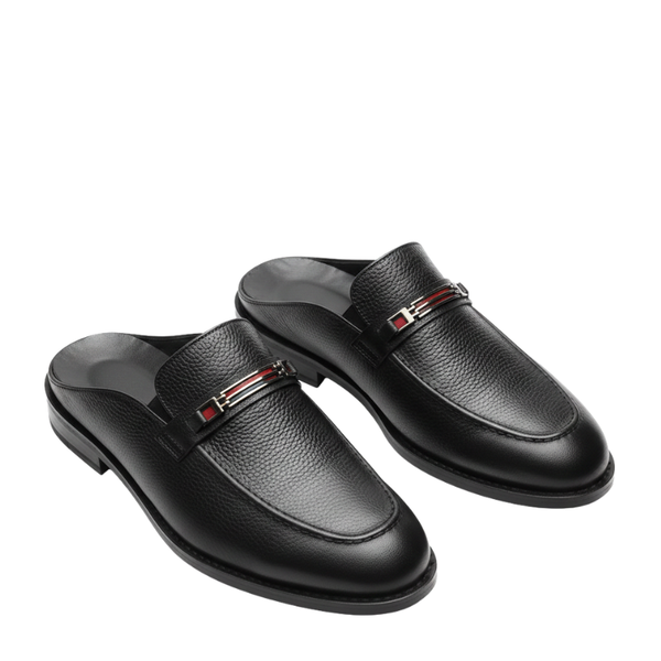 Italian Luxury Pebbled Leather Mule