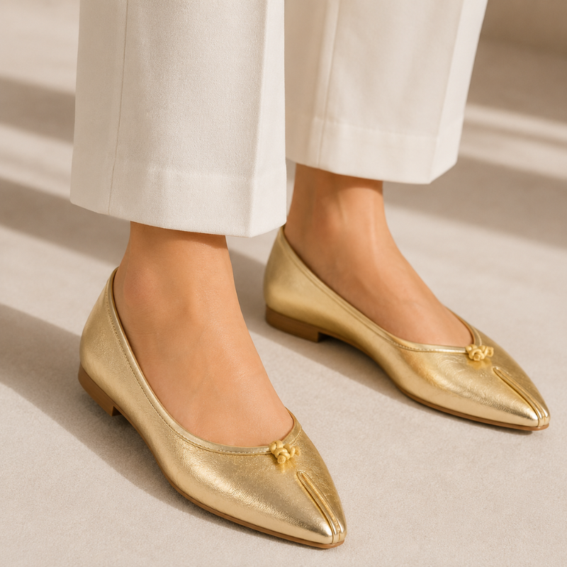 Italian Metallic Tabi Ballet Flats