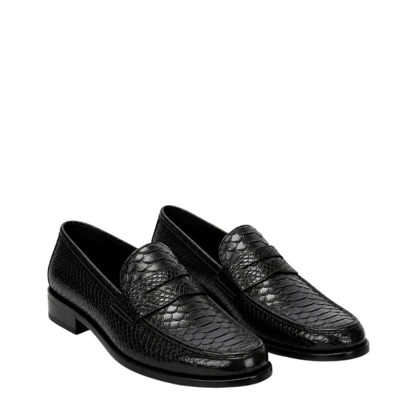 Italian Python Textured Luxe Loafers