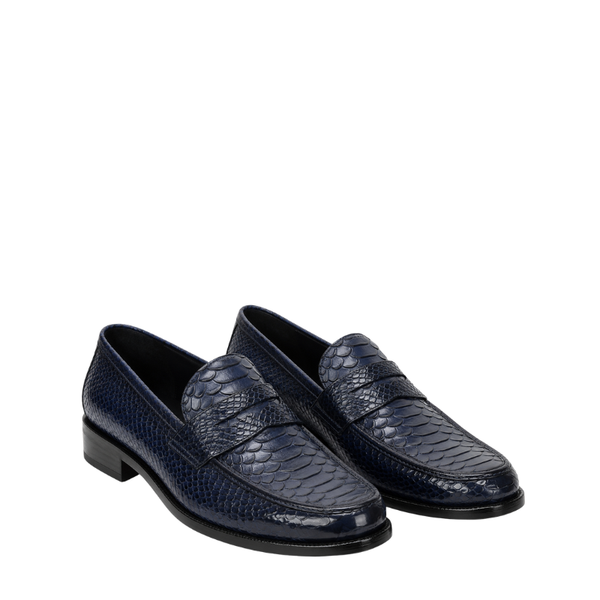 Italian Python Textured Luxe Loafers