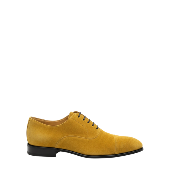 Italian Regal Suede Classic Elegance Oxfords Shoes - Mustard