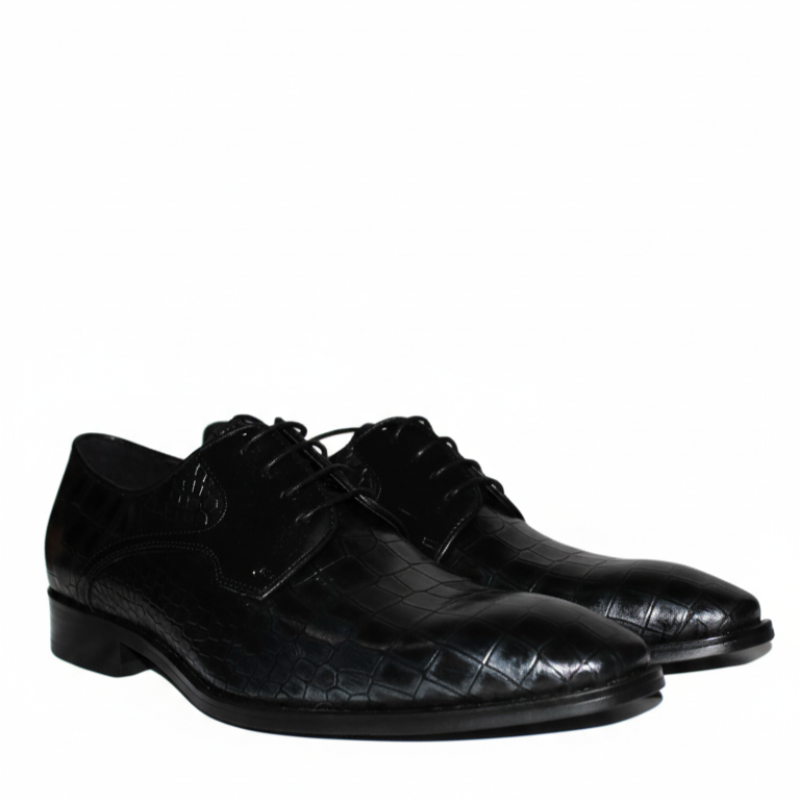 Imperial Rovello Croc Texture Derby Shoes