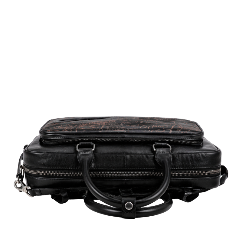 Italian Signature Script Luxury Leather Briefcase