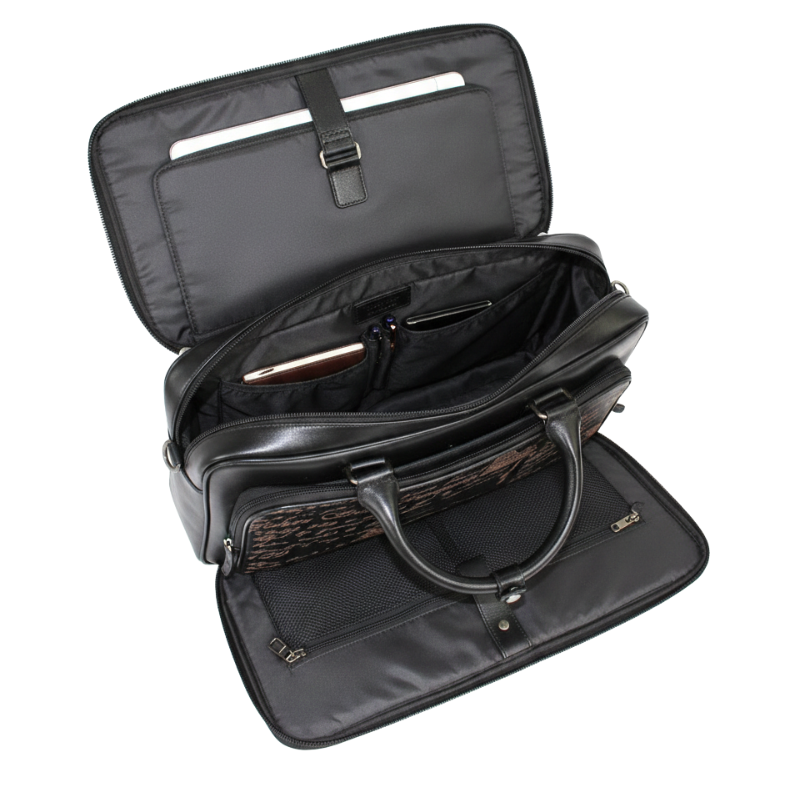 Italian Signature Script Luxury Leather Briefcase