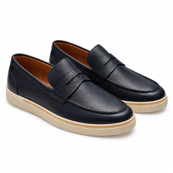 Italian Smooth Penny Loafer with Minimalist Sole Perfection