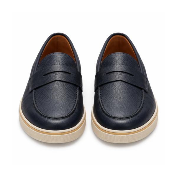 Italian Smooth Penny Loafer with Minimalist Sole Perfection