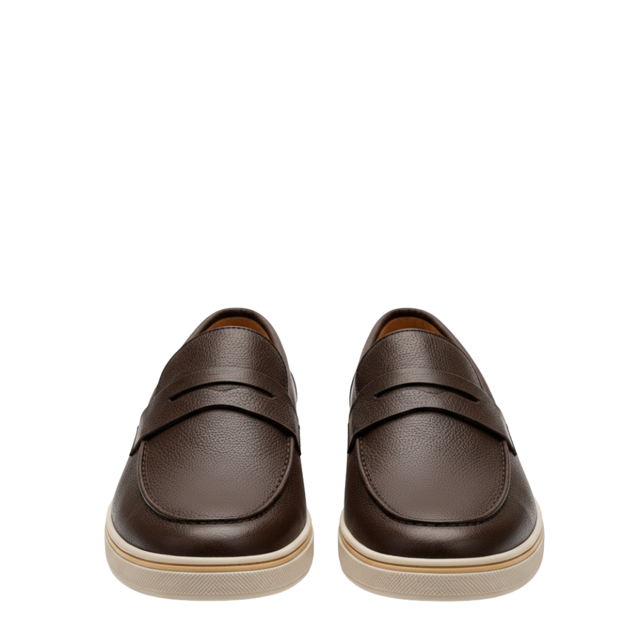 Italian Smooth Penny Loafer with Minimalist Sole Perfection