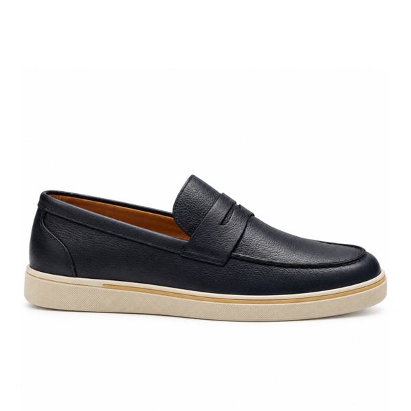 Italian Smooth Penny Loafer with Minimalist Sole Perfection