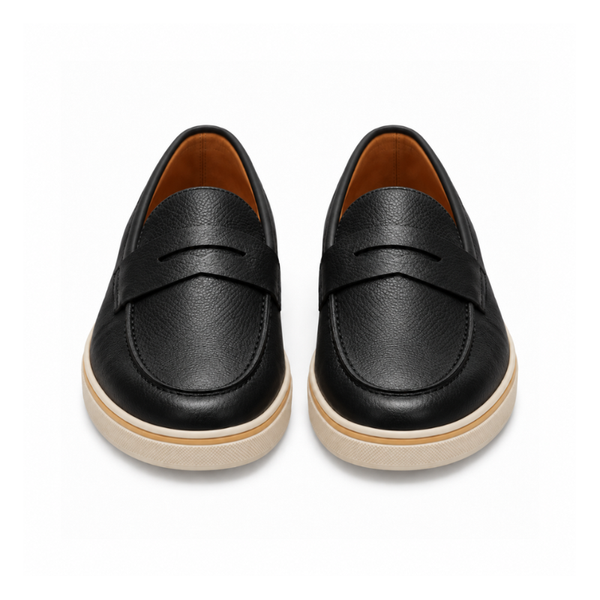 Italian Smooth Penny Loafer with Minimalist Sole Perfection