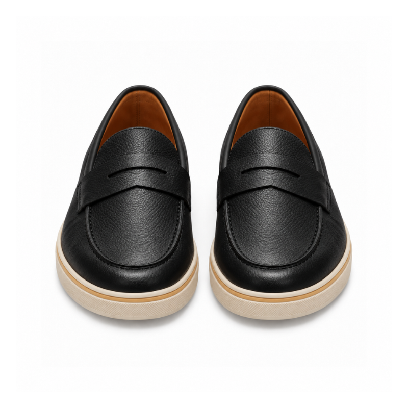 Italian Smooth Penny Loafer with Minimalist Sole Perfection