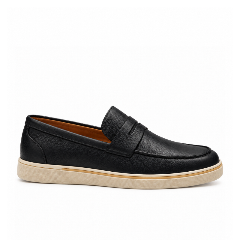 Italian Smooth Penny Loafer with Minimalist Sole Perfection
