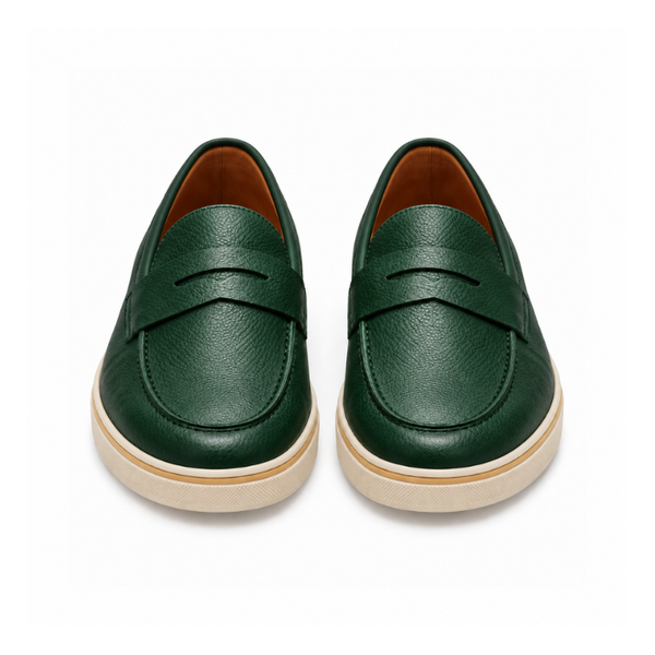 Italian Smooth Penny Loafer with Minimalist Sole Perfection