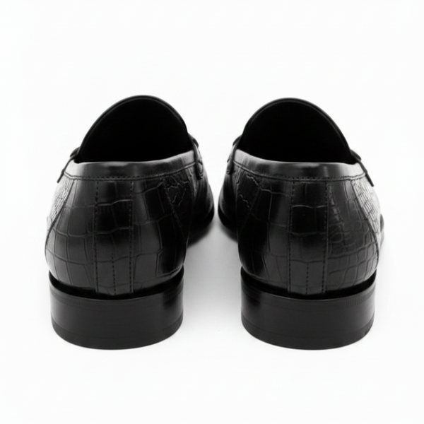 Italian Sophistication Croc Horsebit Leather Loafers