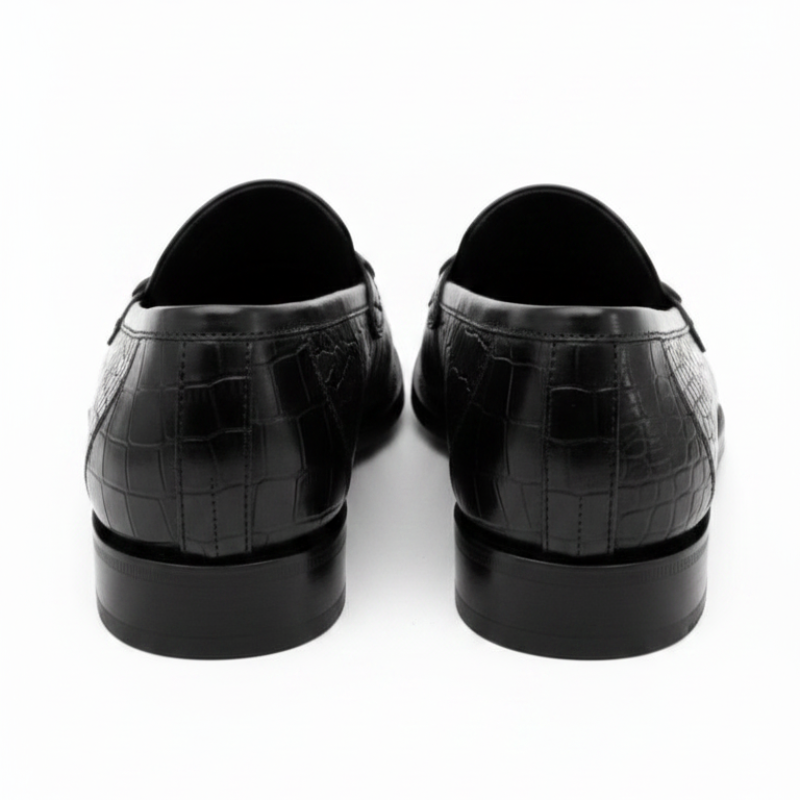Italian Sophistication Croc Horsebit Leather Loafers