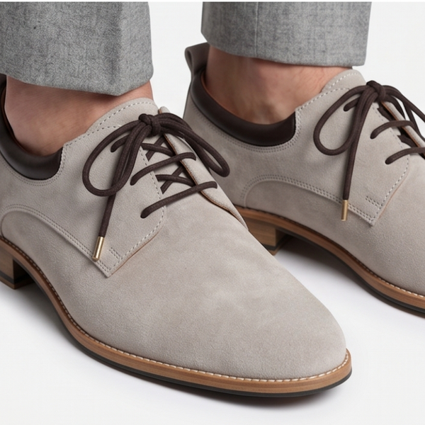 Italian Stone Suede Derby Shoes