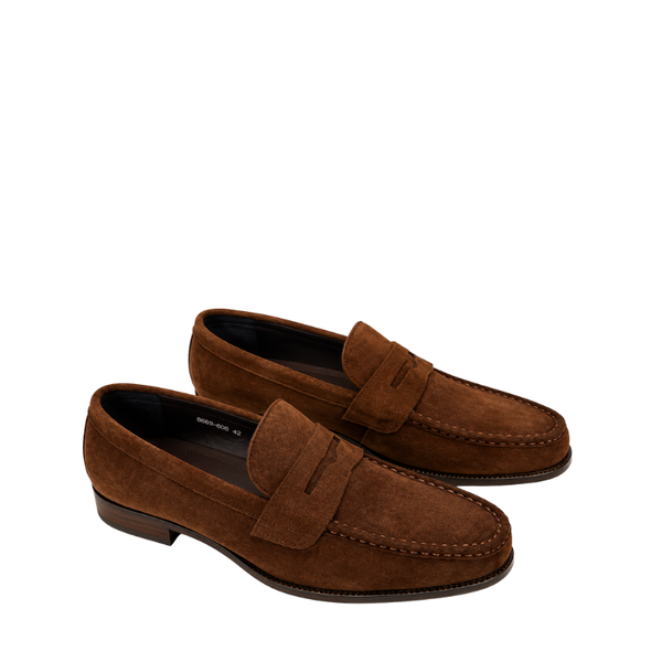 Italian Suede Loafers With Regal Allure
