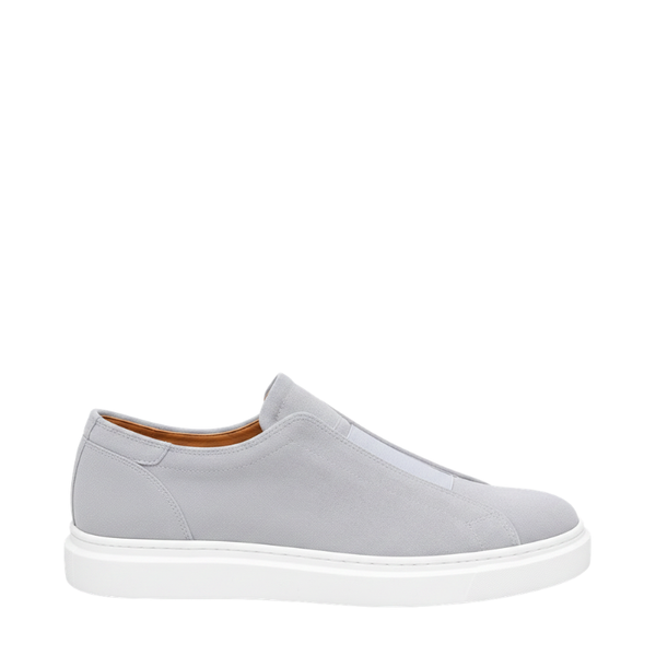 Italian Suede Masterpiece Elastic Stitch Sneakers - Gray