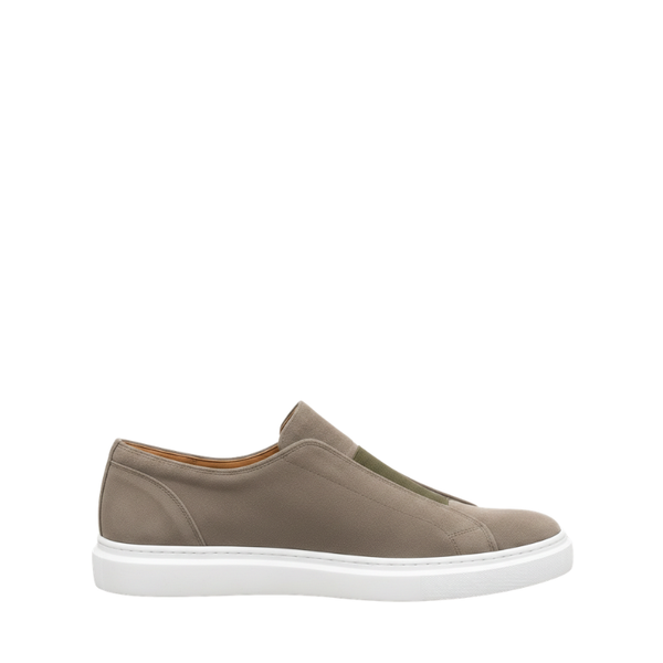 Italian Suede Masterpiece Elastic Stitch Sneakers - Taupe Gray